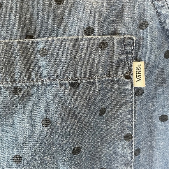 Vans So Rowdy Woven Indigo Dot Denim Button Down Shirt - Picture 9 of 9
